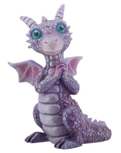 Happy Purple and Pink Baby Dragon Figurine