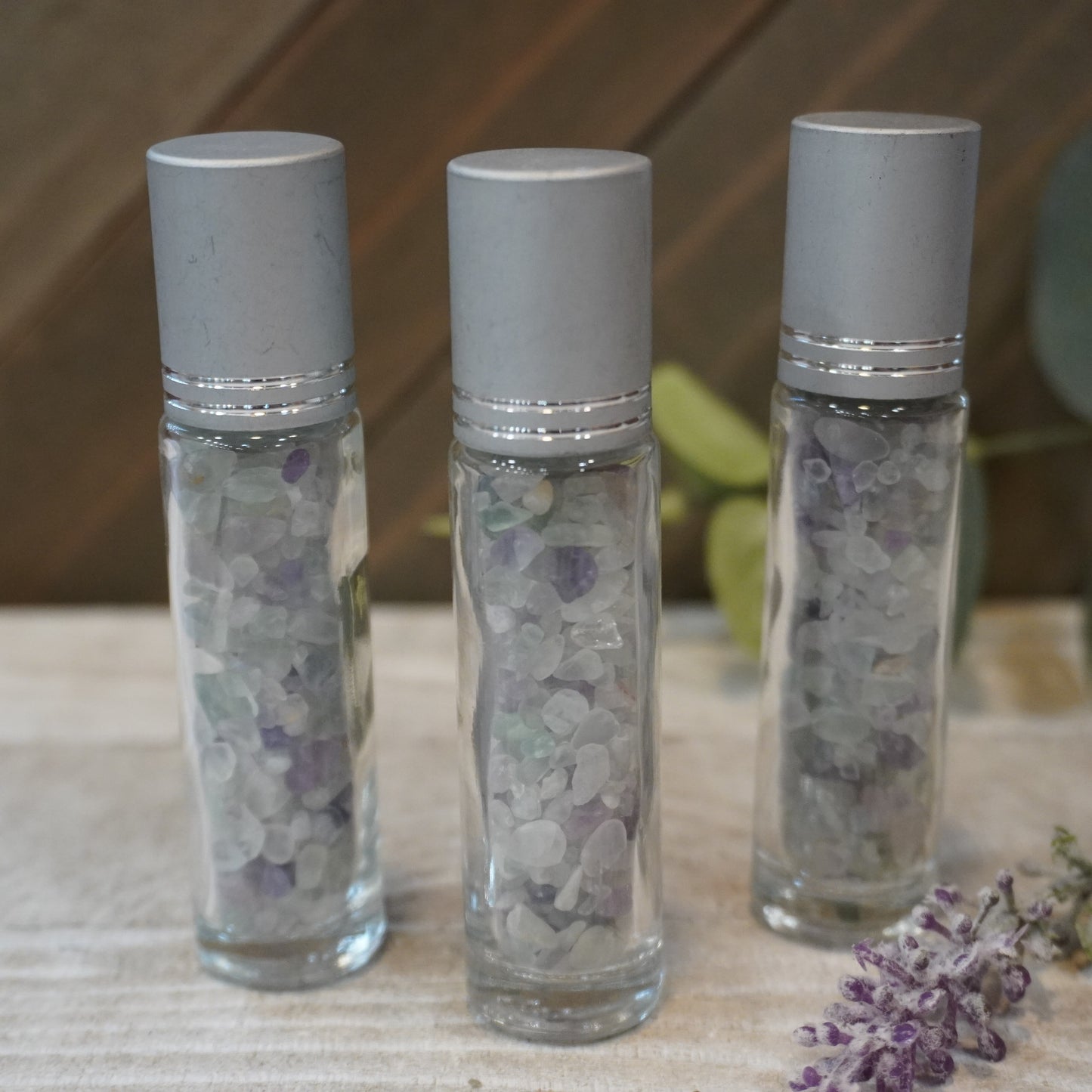 Essential Oil Roller with Crystal Chips