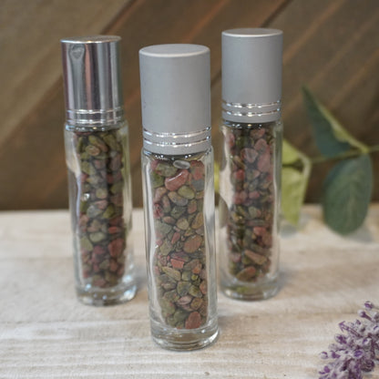 Essential Oil Roller with Crystal Chips