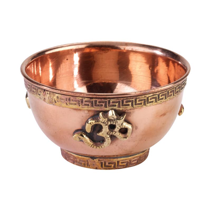 Om Copper Bowl Incense Burner