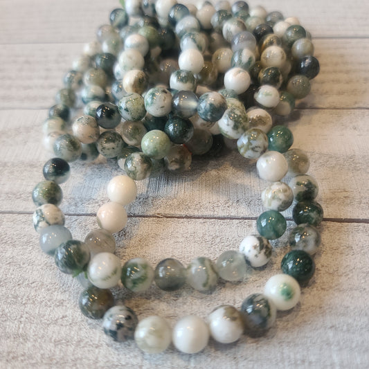 Moss Agate Bracelet - 8mm