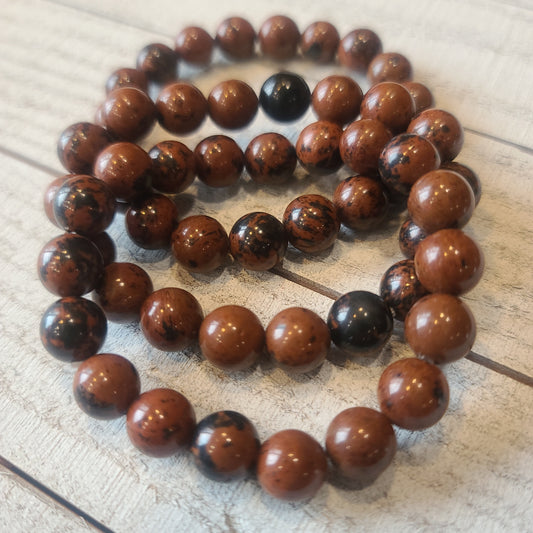 Mahogany Obsidian Bead Bracelets