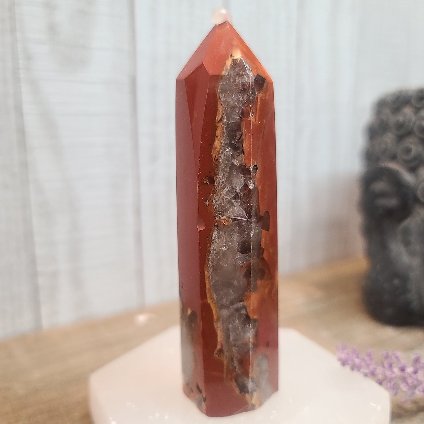 Red Jasper with Clear Quartz Band Points