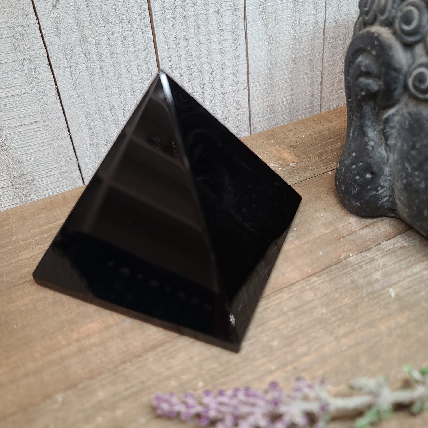Black Obsidian Pyramids 3"
