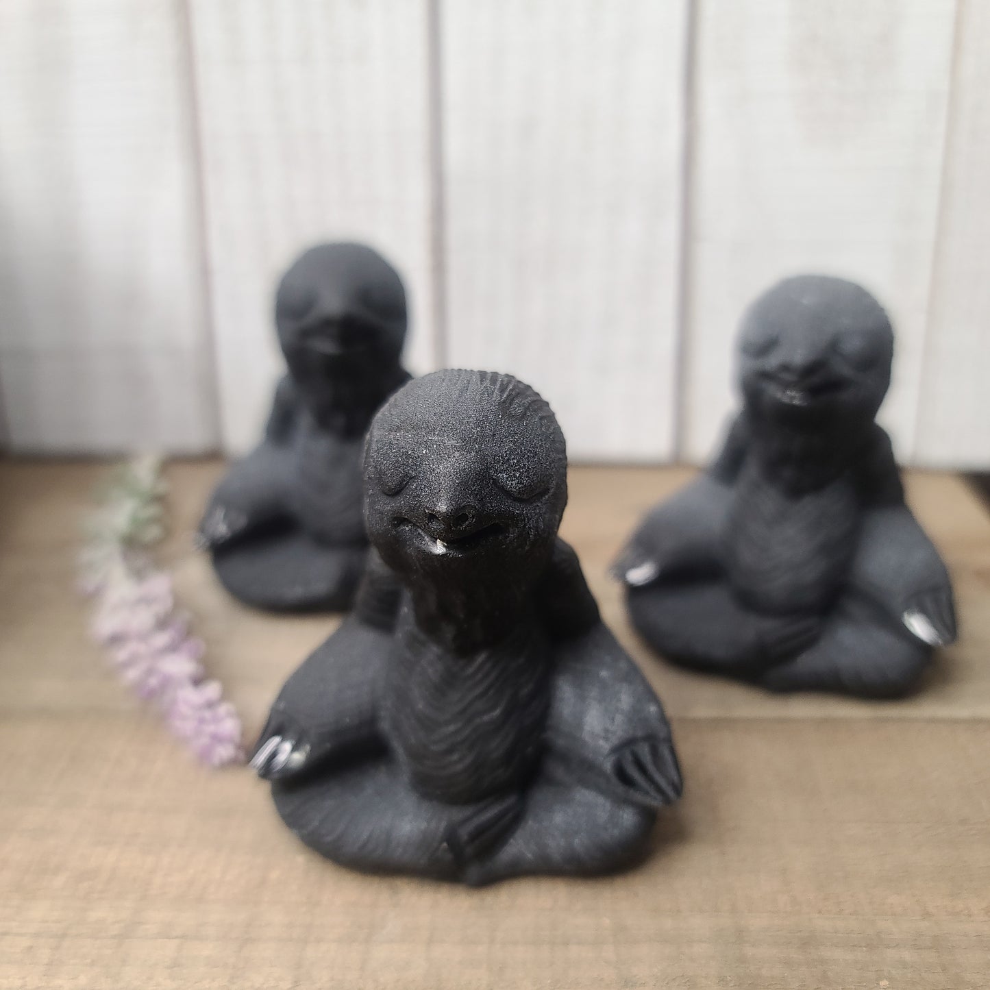 Black Obsidian Sloth in Meditation