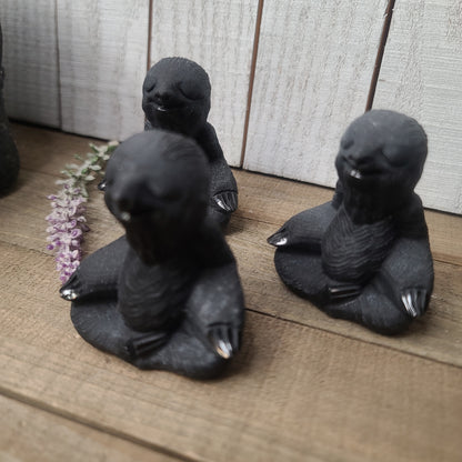 Black Obsidian Sloth in Meditation