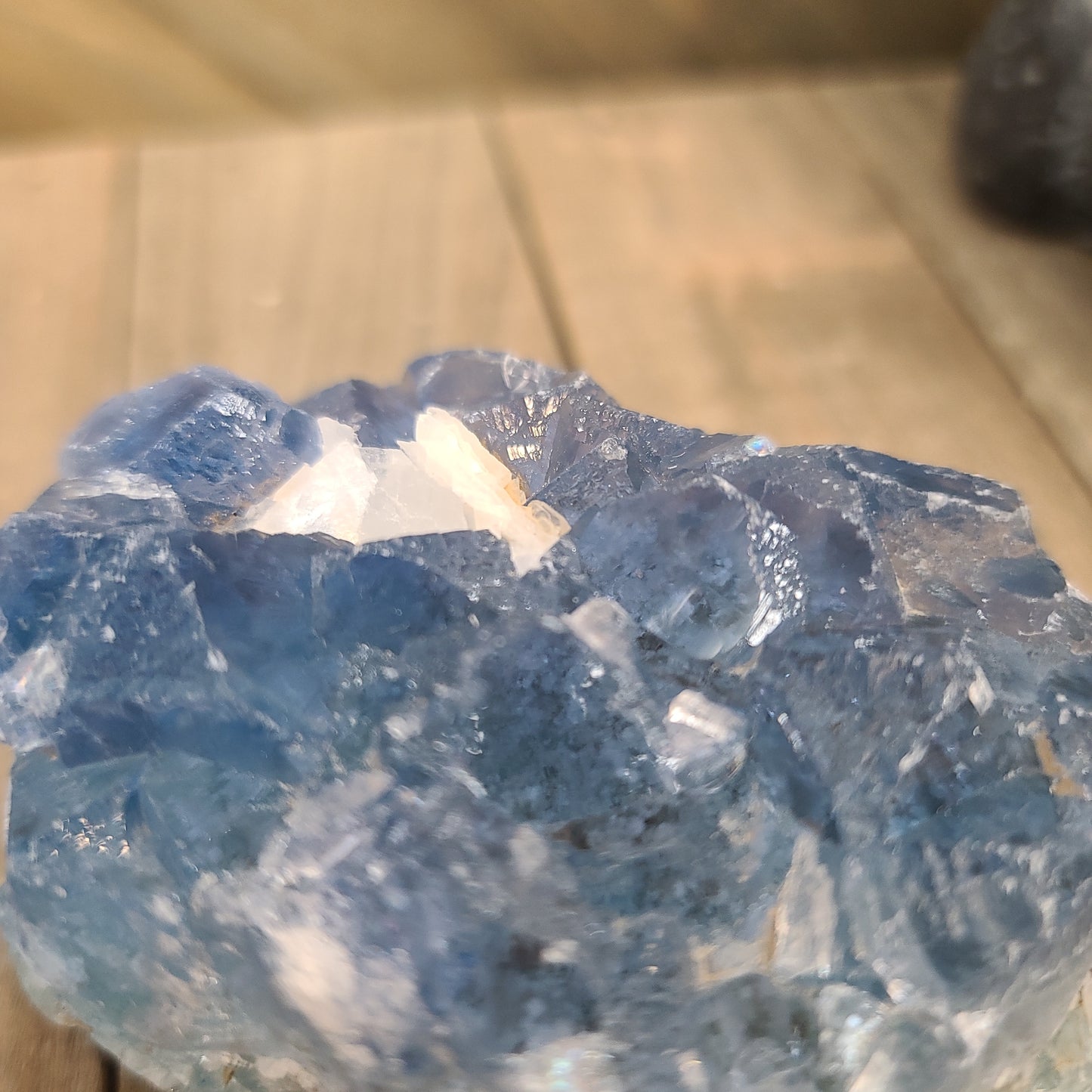 Yaogangxian Blue Fluorite with Calcite