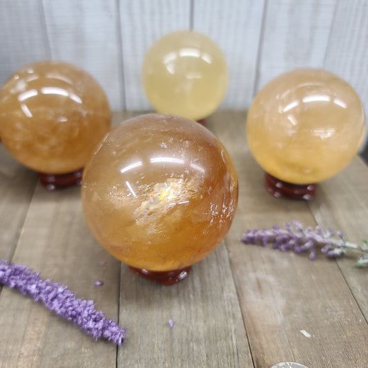 Honey Optical Calcite Sphere 2"