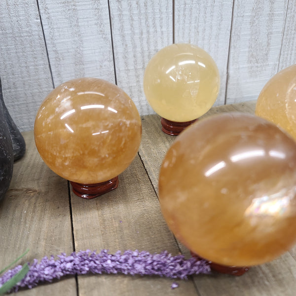 Honey Optical Calcite Sphere 2"