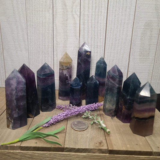 Rainbow Fluorite Colorful Towers