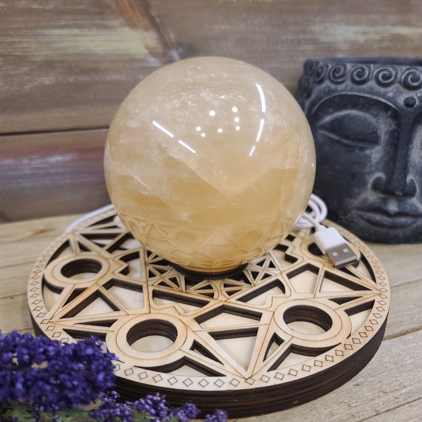Sacred Geometry Sphere Stand 7" Large