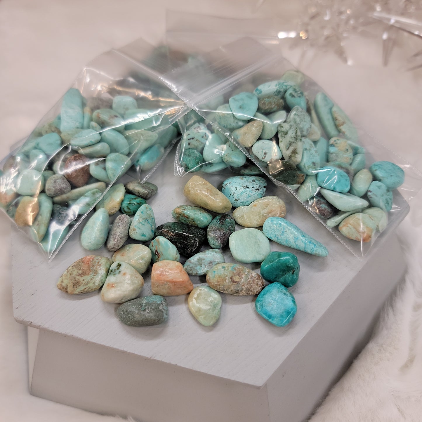 1 oz. Bag of Turquoise  Chip Tumbles