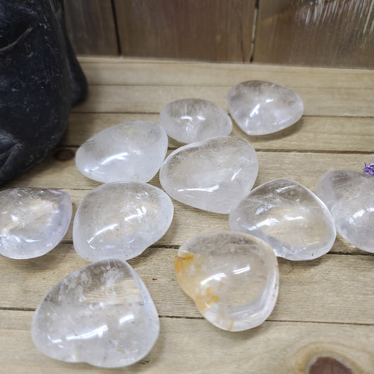 Clear Quartz Hearts