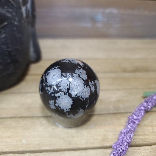 Snowflake Obsidian Sphere