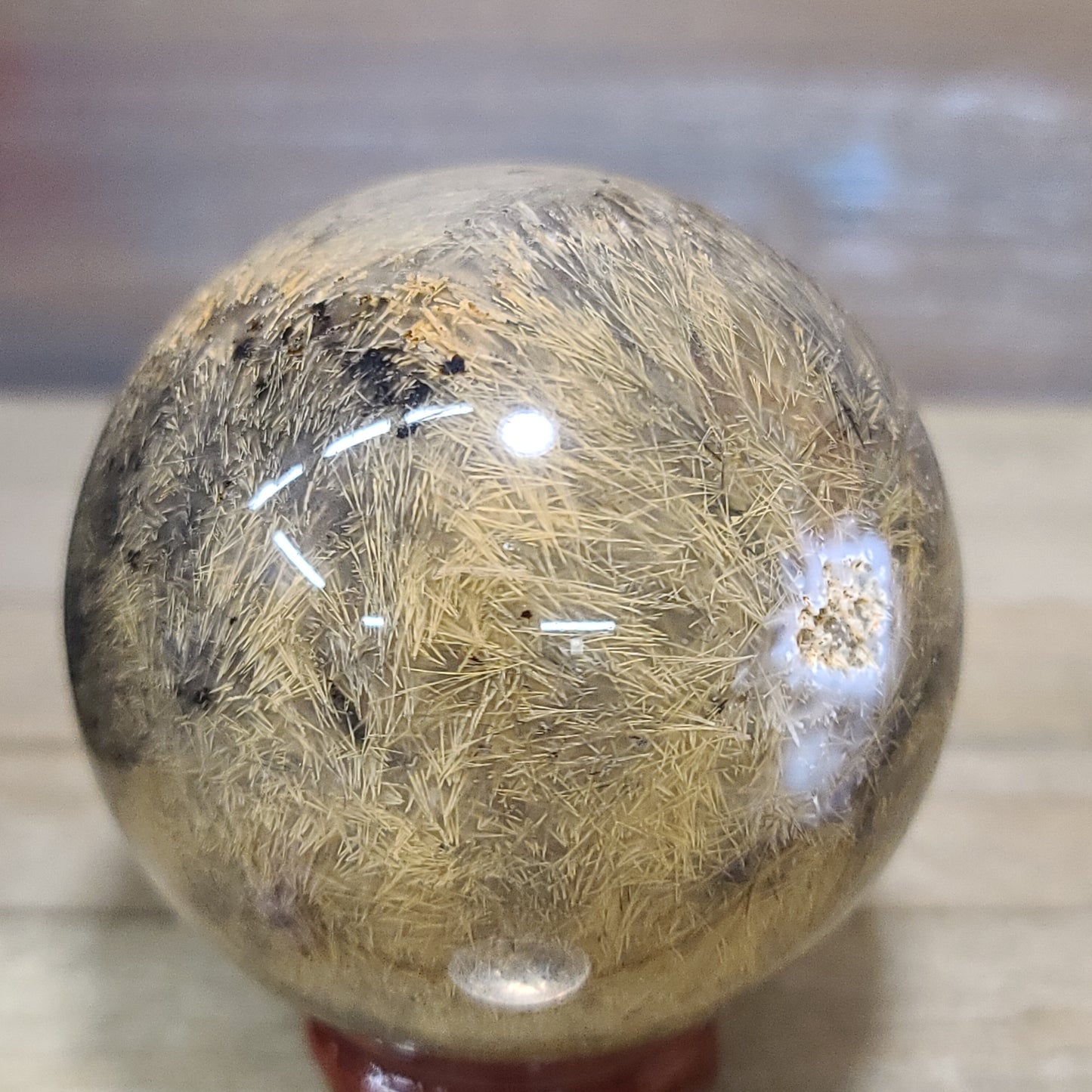 Sagenite Rutilated Agate Sphere