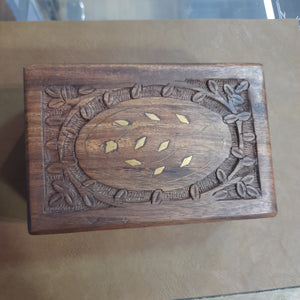 MEDIUM Wooden Box with BRASS INLAY