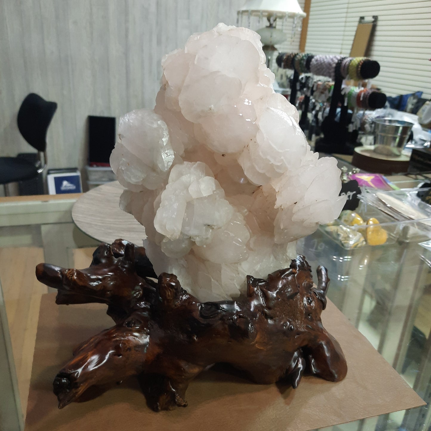 Pink Mercedes Calcite with Stand