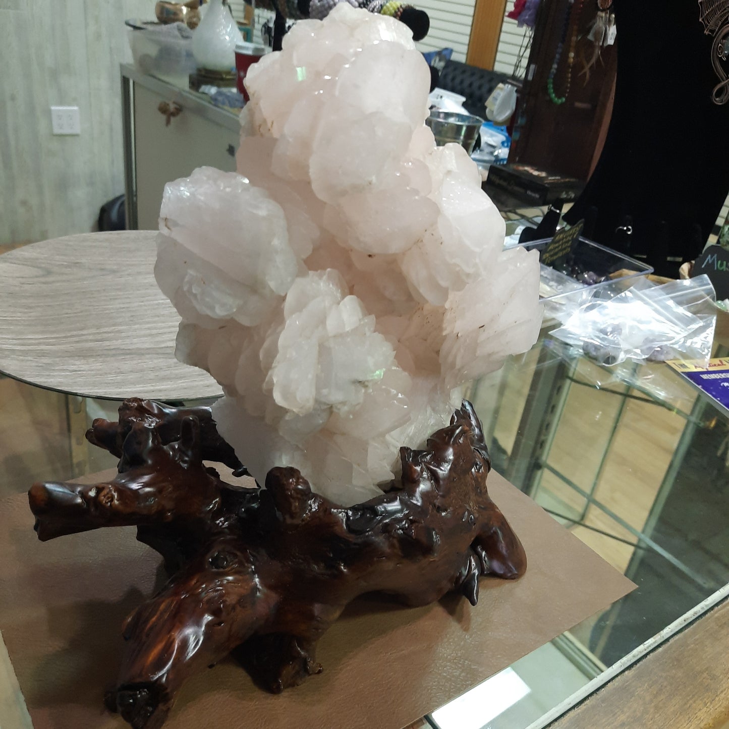 Pink Mercedes Calcite with Stand