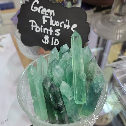 Mini Green Fluorite Points  2.25-2.75"