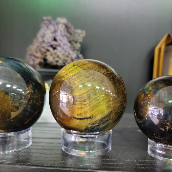 INCREDIBLE BLUE TIGERS EYE SPHERES