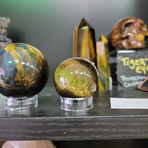 INCREDIBLE BLUE TIGERS EYE SPHERES