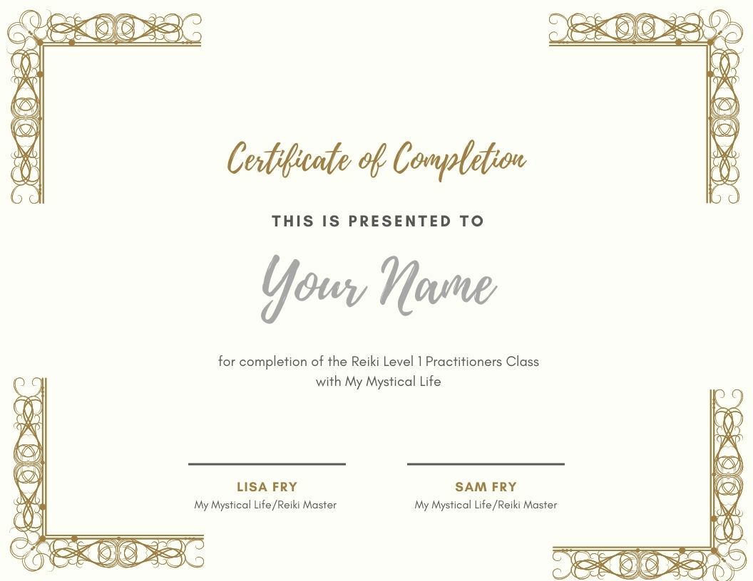 Reiki Level 1 Practitioner Certificate