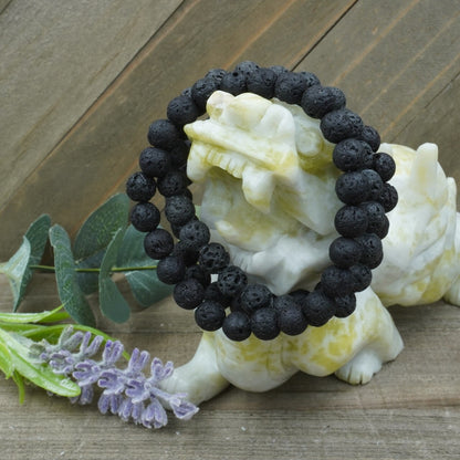 Black Lava Bracelet - 8mm