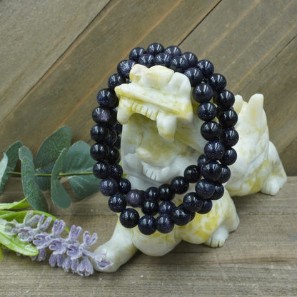Blue Gold Stone Bracelet - 8mm