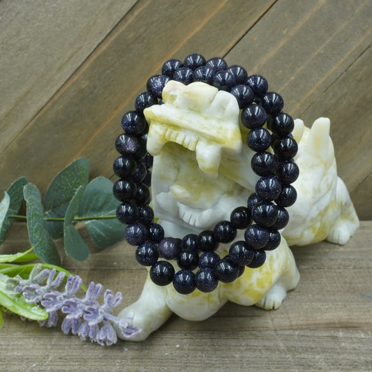 Blue Gold Stone Bracelet - 8mm