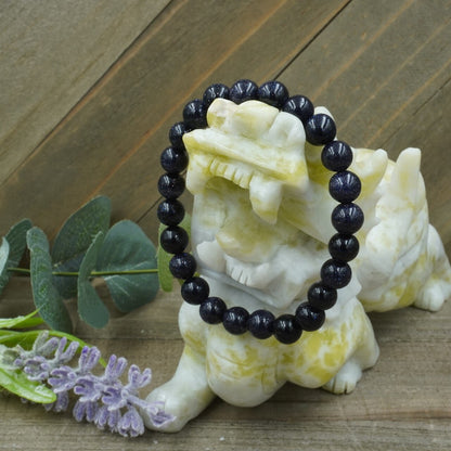 Blue Gold Stone Bracelet - 8mm