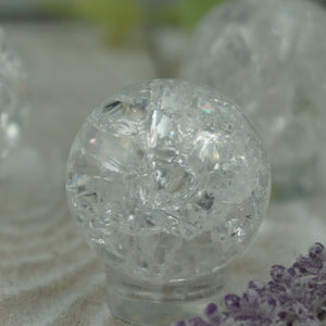 Clear Crackle Quartz Sphere