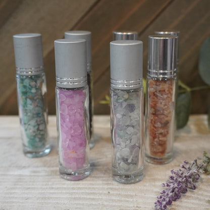 Essential Oil Roller with Crystal Chips