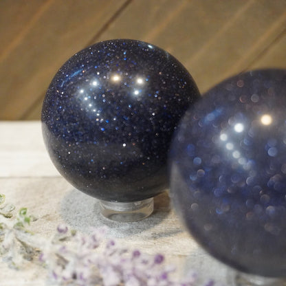 Blue Goldstone Spheres 2.5"