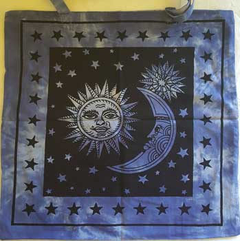 Sun and Moon Tote on Blue Tote 18" x 18"