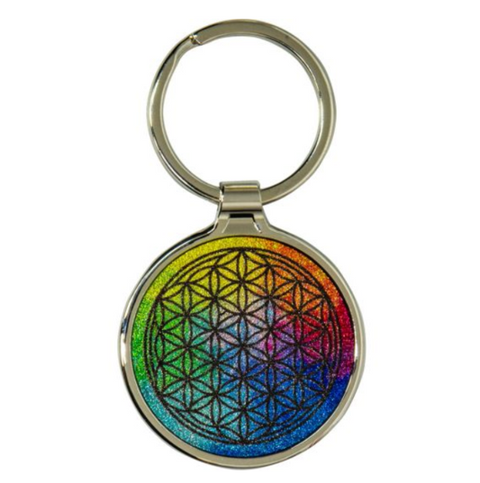 Metal Key Ring - Flower of Life - Chakra