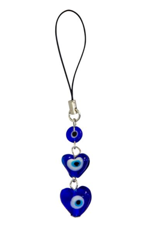 Evil Eye Talisman Cell Holder - Triple Heart