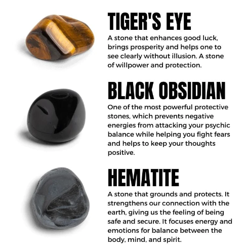 Triple Protection Bracelet (Terahertz, Tigers Eye and Obsidian)