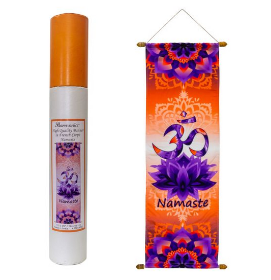 High Quality French Crepe Poly Banner - Namaste