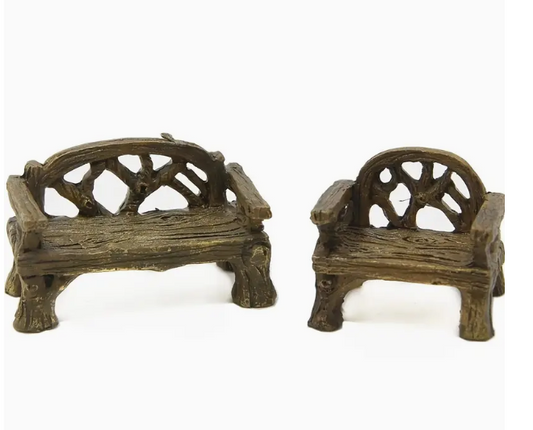 Rattan Resin Chairs for Fairy Gardens