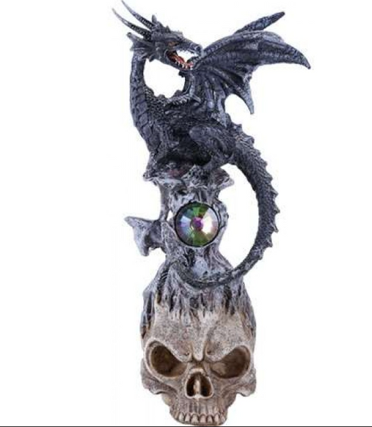 DRAGON ON SKULL Figurine