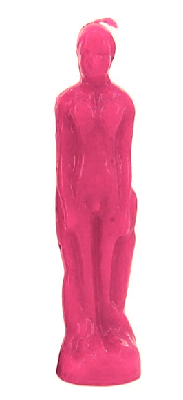 PInk Male Figure Candle 7"