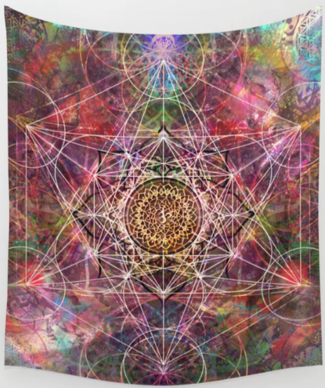 Copy of Gorgeous Flower of Life Tapestry 70 x 90"