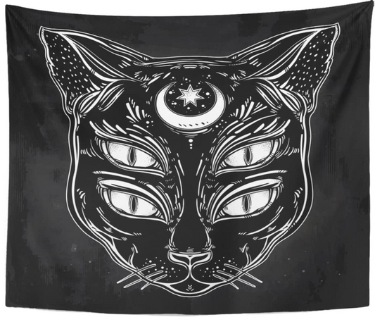 Black Cat Tapestry 60 x 80"