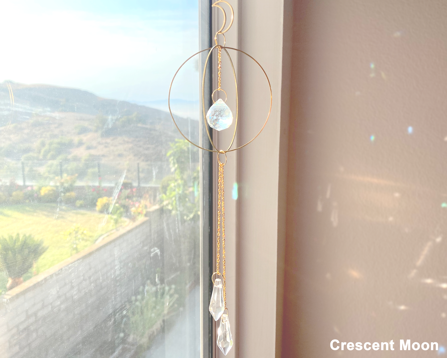 Crescent Moon Sun Catcher | Rainbow Maker| Home Décor