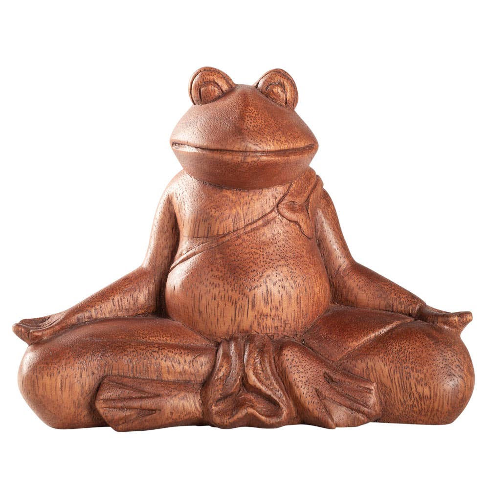 Wooden Meditation Frog