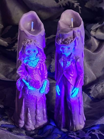 Dia De Muertos Corpse Couple Candles - Set of 2