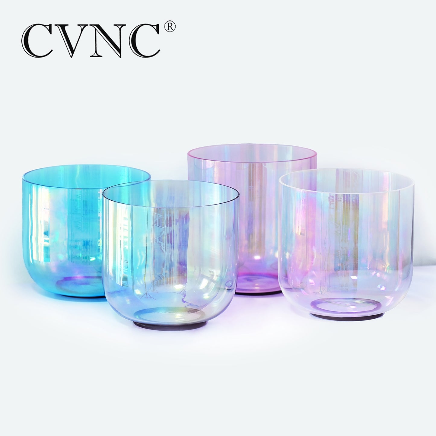 CVNC 6 Inch A Third Eye Shining Clear Chakra Crystal Singing Bowl with Cosmic Light for Energy Balance Vibration Harmony