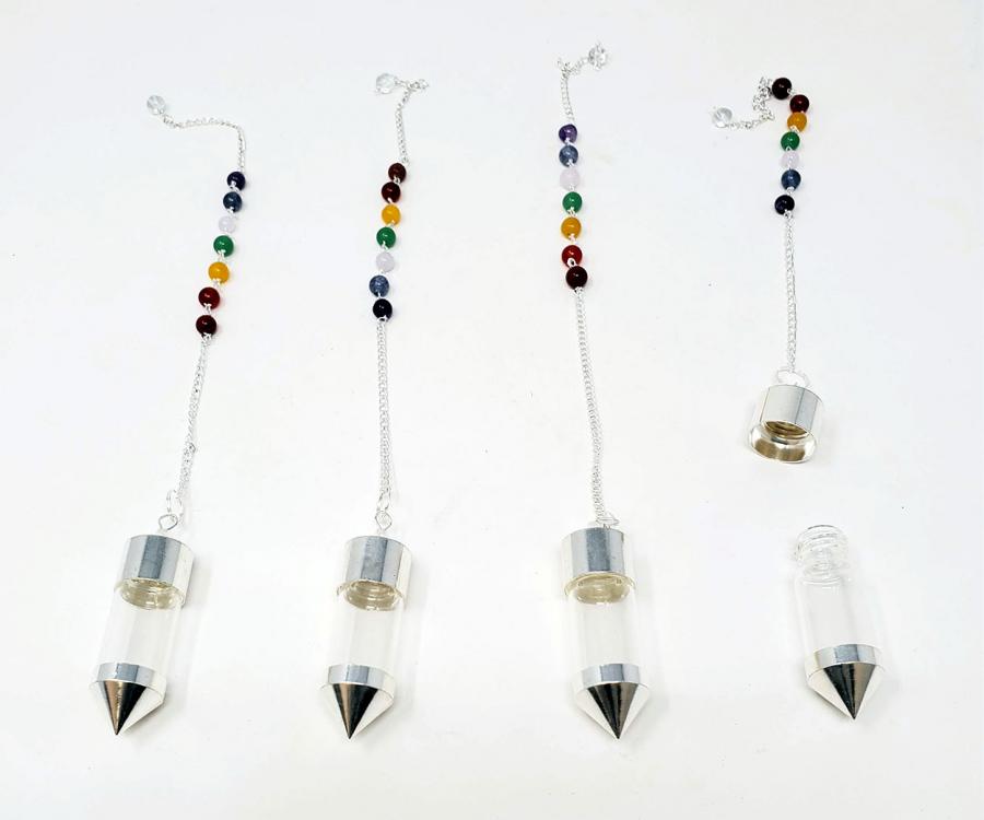 Glass Bottle Charm Pendulum with Chain
