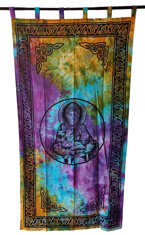Buddha Cotton Curtain 44x88" Tie Dye Colors