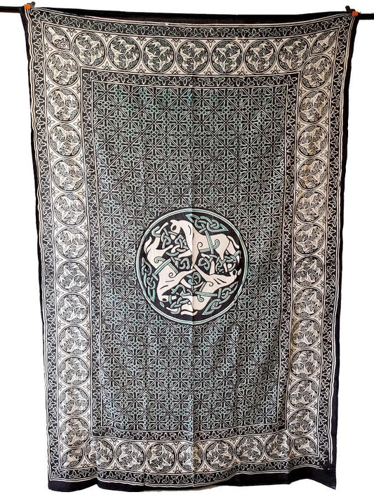 Celtic Horse Tapestry 60x90" Green/White/Black